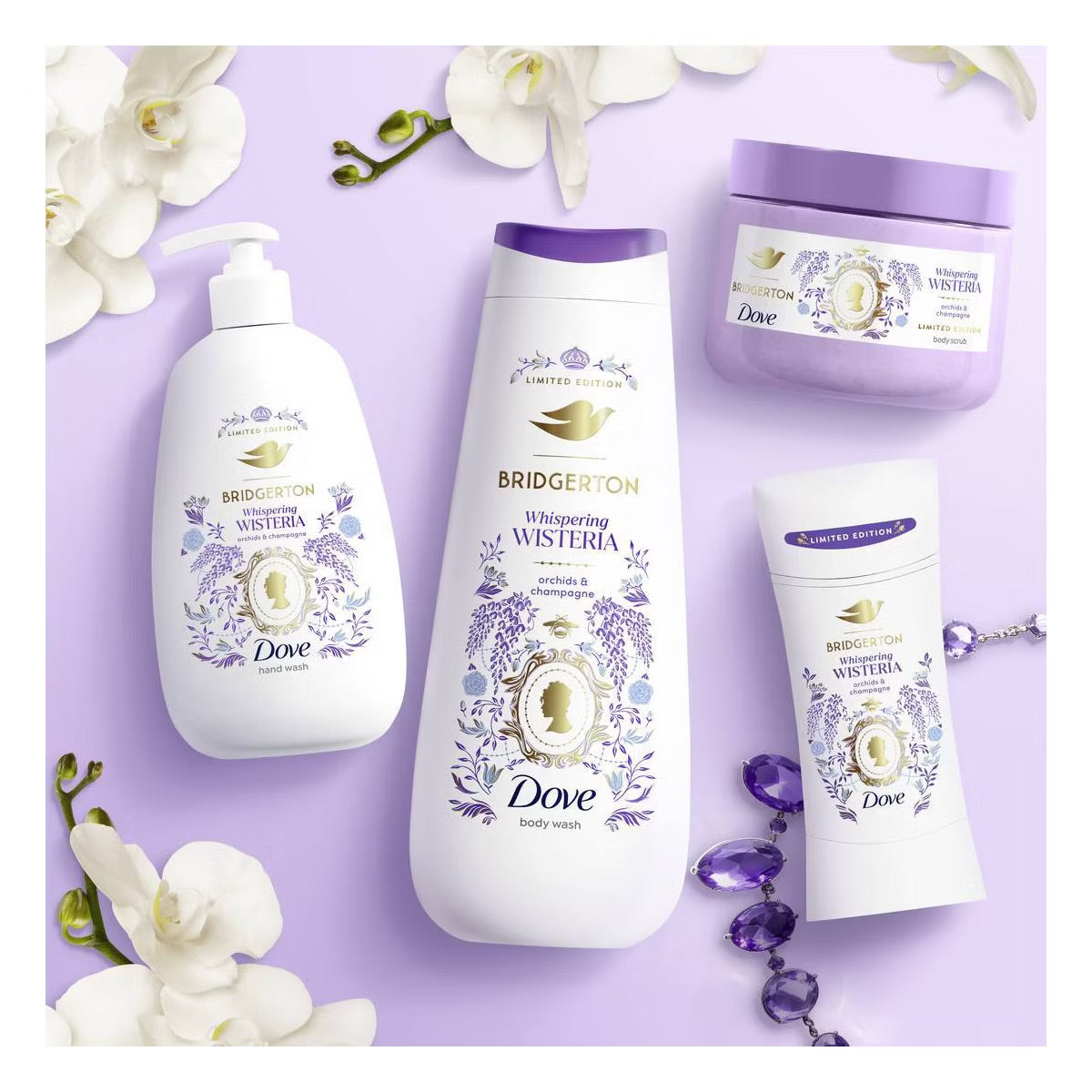 Dove x Bridgerton — Whispering Wisteria Limited Edition Body Scrub (15 oz)