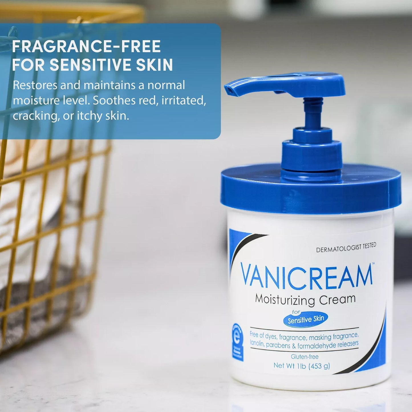 Vanicream – Moisturizing Cream with Pump for Sensitive Skin (16 oz)
