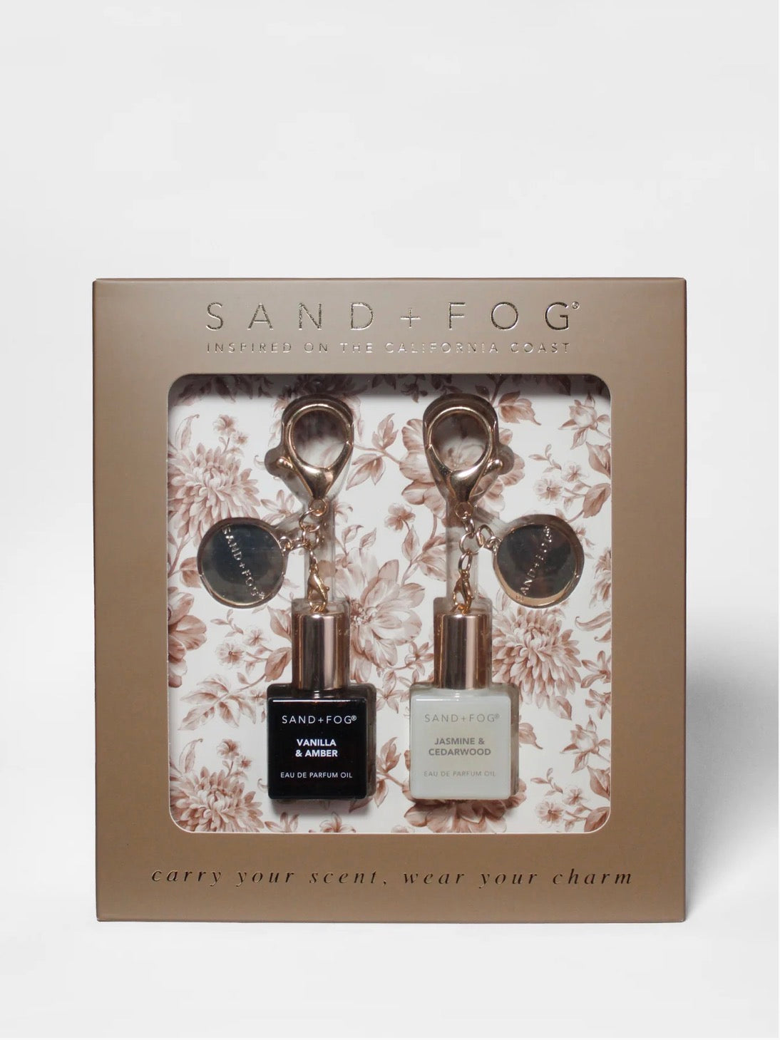 Sand & Fog – Bag Charm Perfume Oil Rollerball Set - Vanilla & Amber + Jasmine & Cedarwood