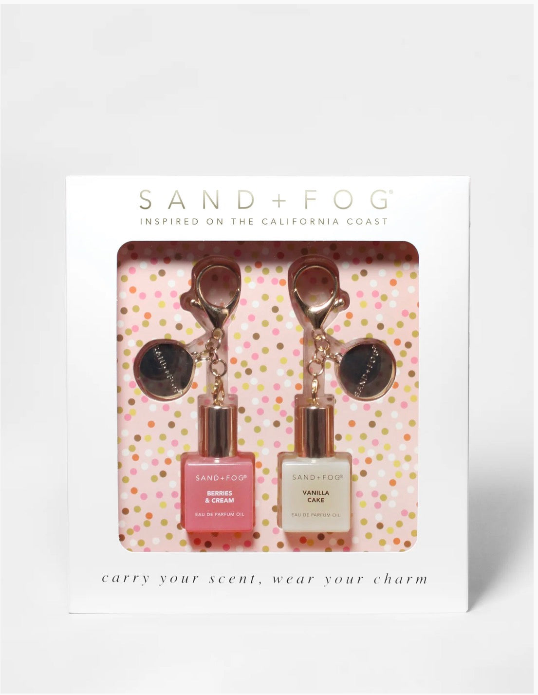 Sand & Fog – Bag Charm Perfume Oil Rollerball Set - Berries & Cream + Vanilla Cake