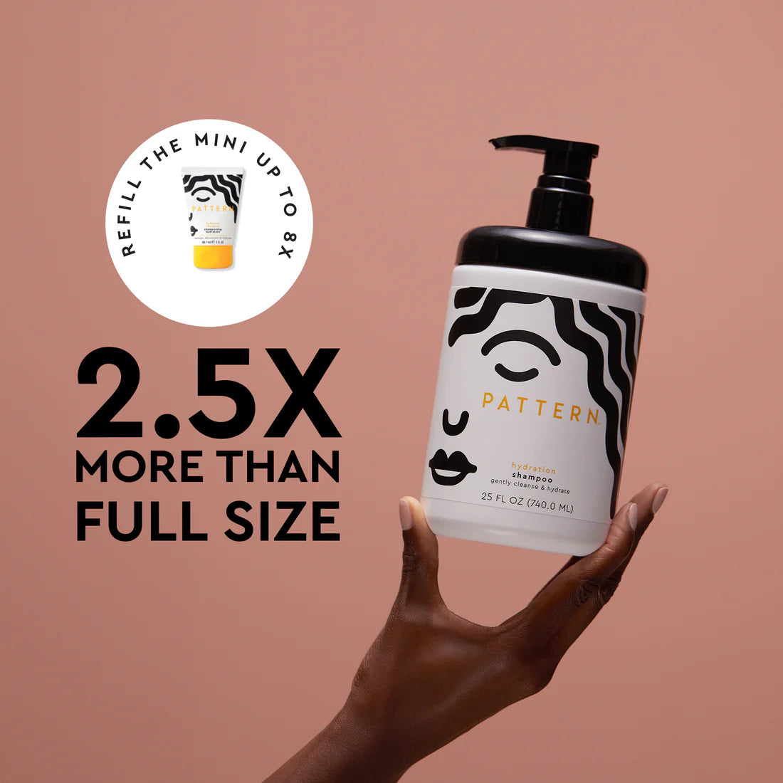 Green Pattern Shampoo Pattern – Hydration Shampoo (3 oz / 9.8 fl oz / 25 fl oz) – The Beauty Gap